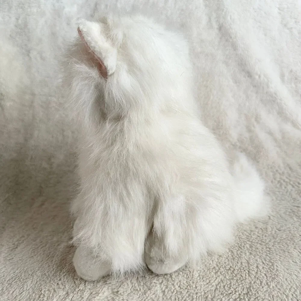 Walmart White Persian Cat Kitten 10” Realistic Plush Stuffed Animal Vintage Toy